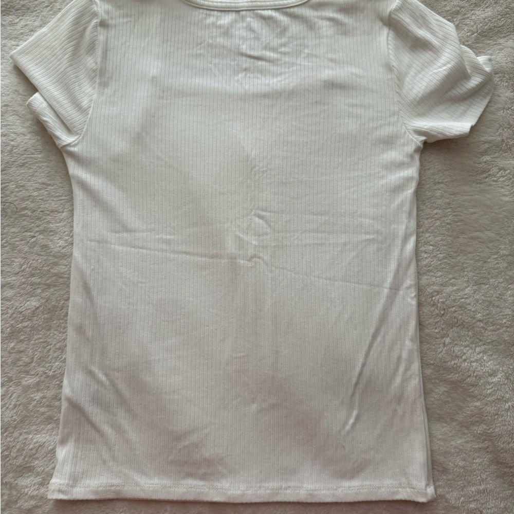 Art Class White Ribbed kids Top Size L - Picture 3 of 5